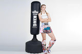 Muay Thai fighter Marie Ruumet - wearing Pink Boxing Gloves, Pink Shin Guards, Pink Muay Thai shorts all in Japanese design