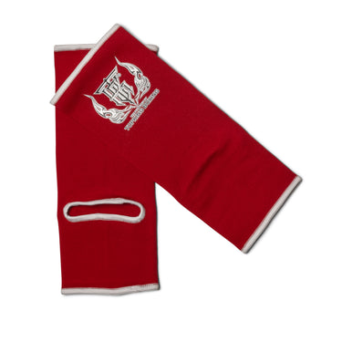 Top King Muay Thai Red Ankle Guards for Muay Thai and MMA