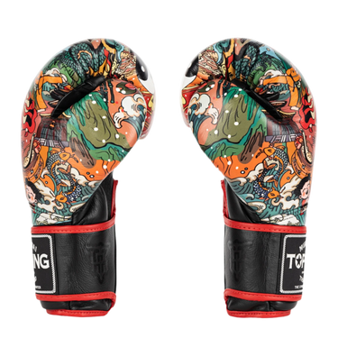 Top King Chinese Culture Red Boxing Gloves- Muay Thai Gloves
