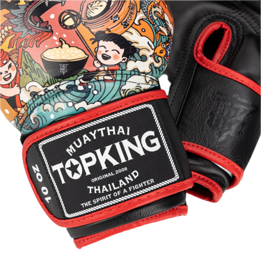 Top King Chinese Culture Red Boxing Gloves- Muay Thai Gloves