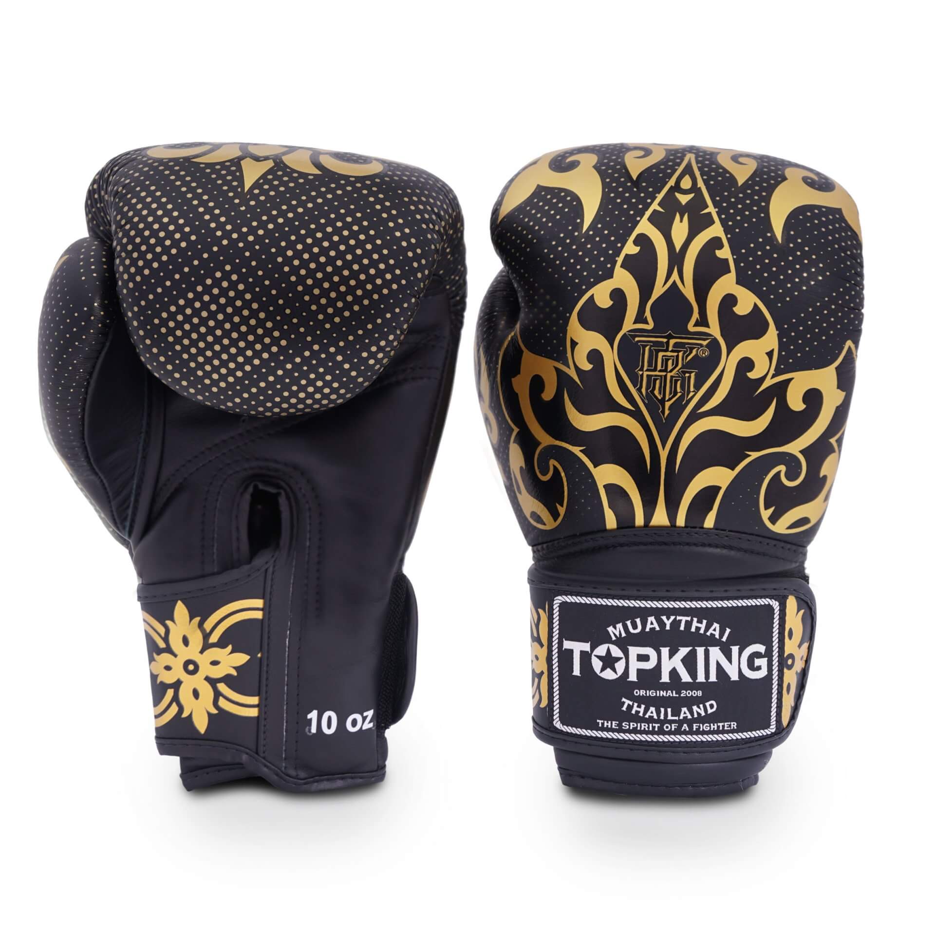 Top King Kanok Black Boxing Gloves 10 oz