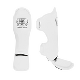 White Top King Shin Guards used for Muay Thai and MMA sparring