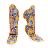 Muay Thai Top King Shin Guards: Wild tiger yellow shin guards