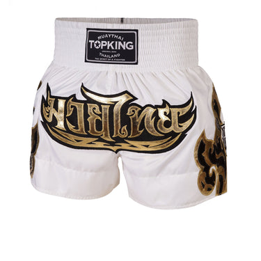 White Kanok Top King Muay Thai shorts