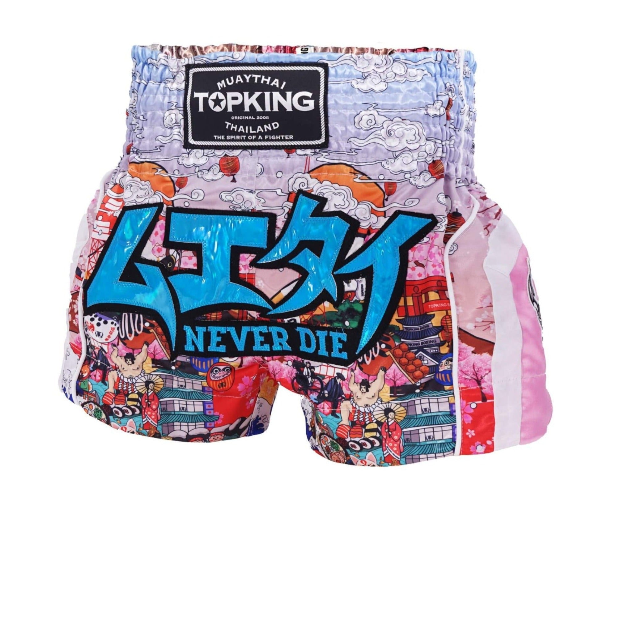 Top King NEVER DIE Pink Muay Thai Shorts X-Small