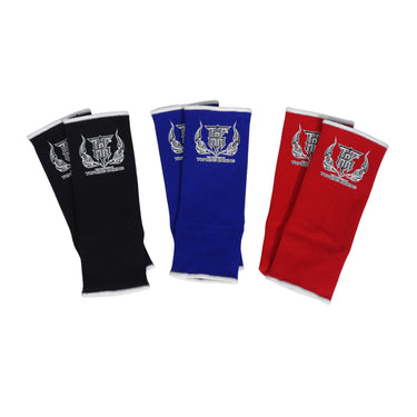 Top king ankle guards in all 3 colors black, blue and red 