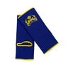 Top King blue ankle guards with yellow logo