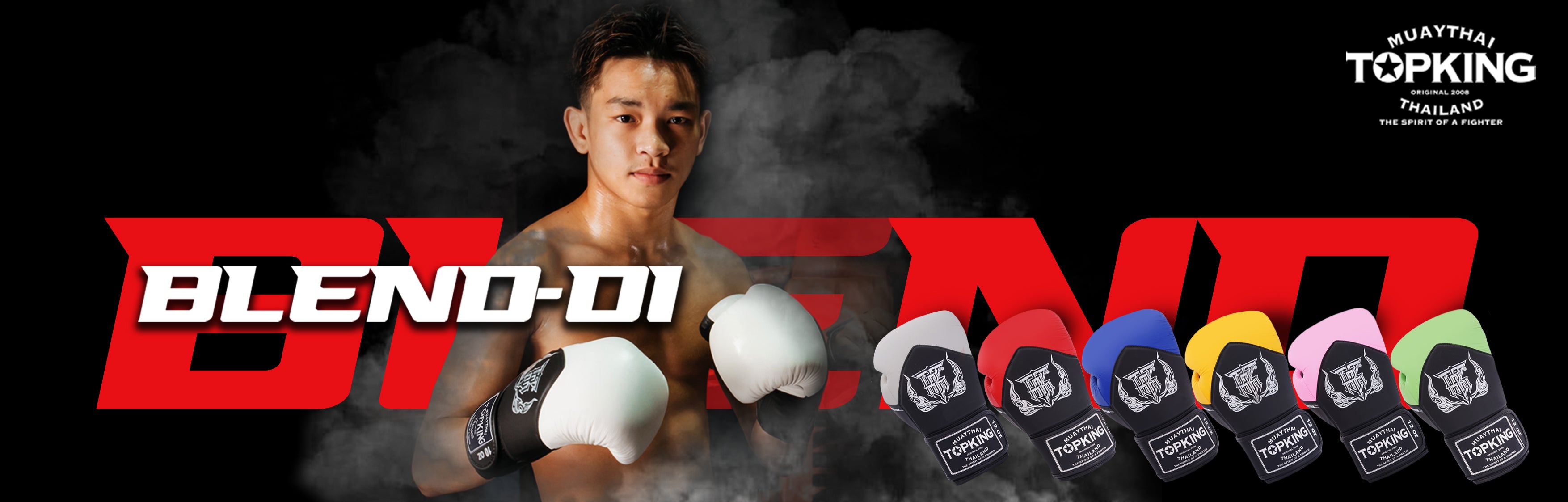 Professional Muay Thai fighter wearing Top King Boxing gloves