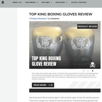Top King boxing gloves review article featuring gold and silver Muay Thai gloves