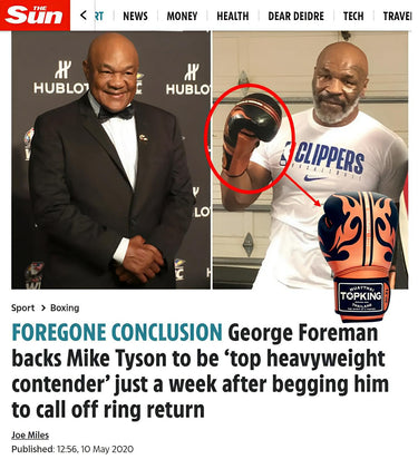 Mike Tyson wearing Top King Boxing Gloves