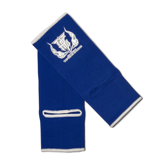 Top King Muay Thai Blue Ankle Guards 