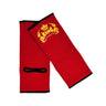 Muay Thai Ankle guards in Red with 'Top King' logo in yellow. 
