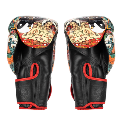 Top King Chinese Culture Red Boxing Gloves- Muay Thai Gloves 