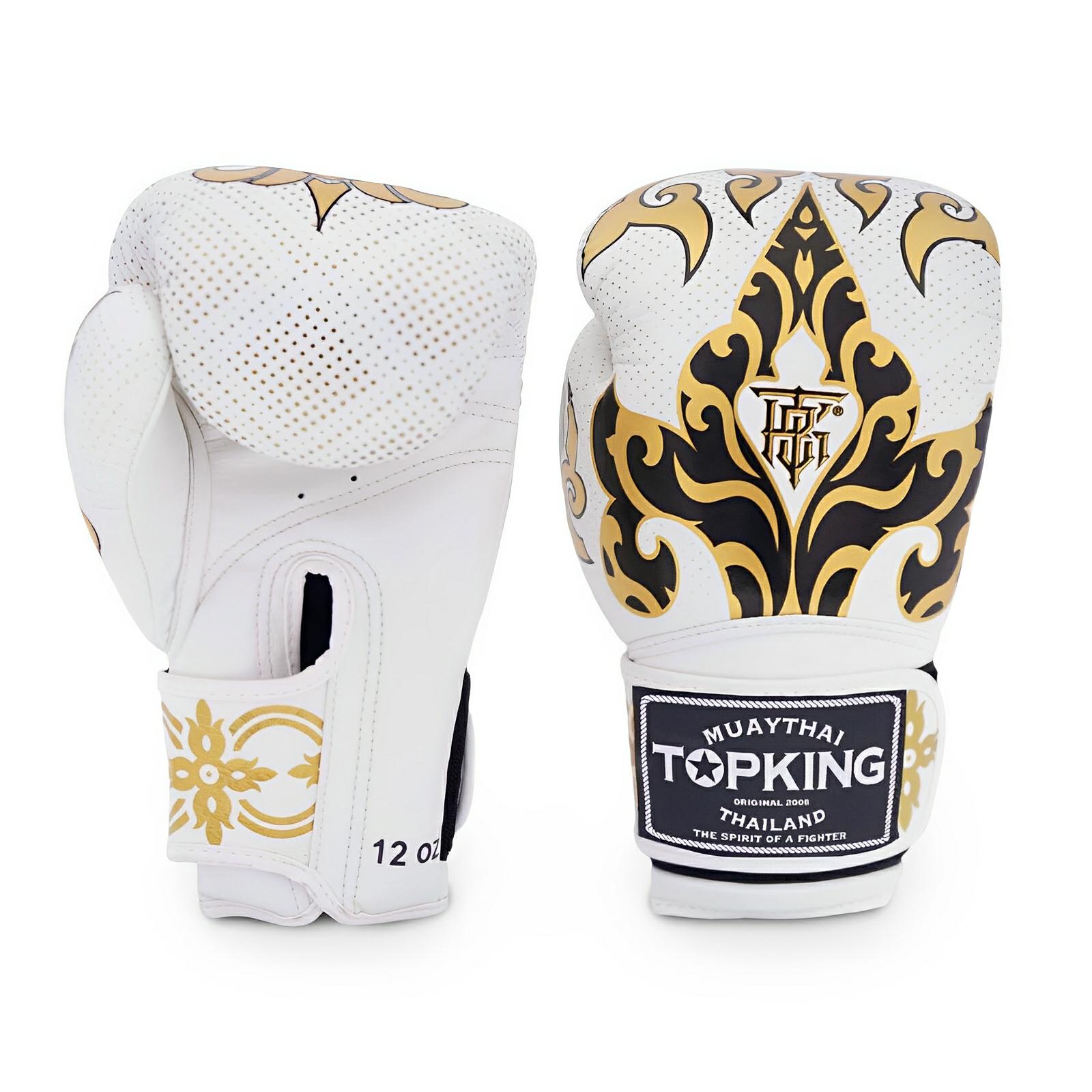 Top King Kanok White Boxing Gloves 10 oz