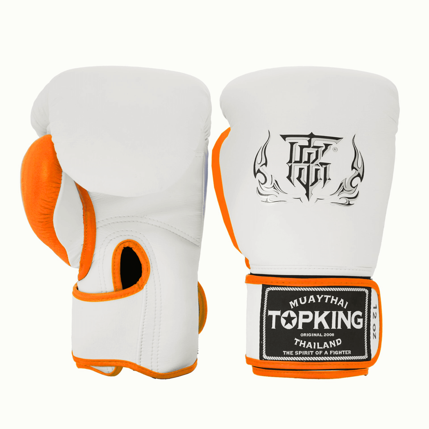 Top King Reborn White-Orange Boxing Gloves