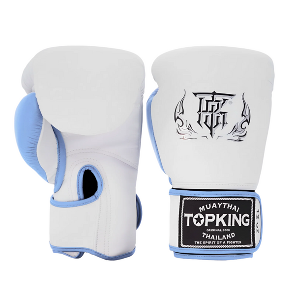 Top King Reborn White-Blue Boxing Gloves – Top King Boxing USA