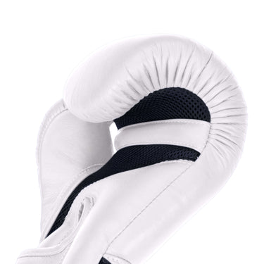 White Muay Thai Gloves from Top King Boxing USA used for Muay Thai, MMA, Kickboxing and boxing