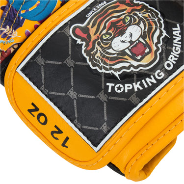Top King Gloves in Yellow Tiger for Muay Thai 