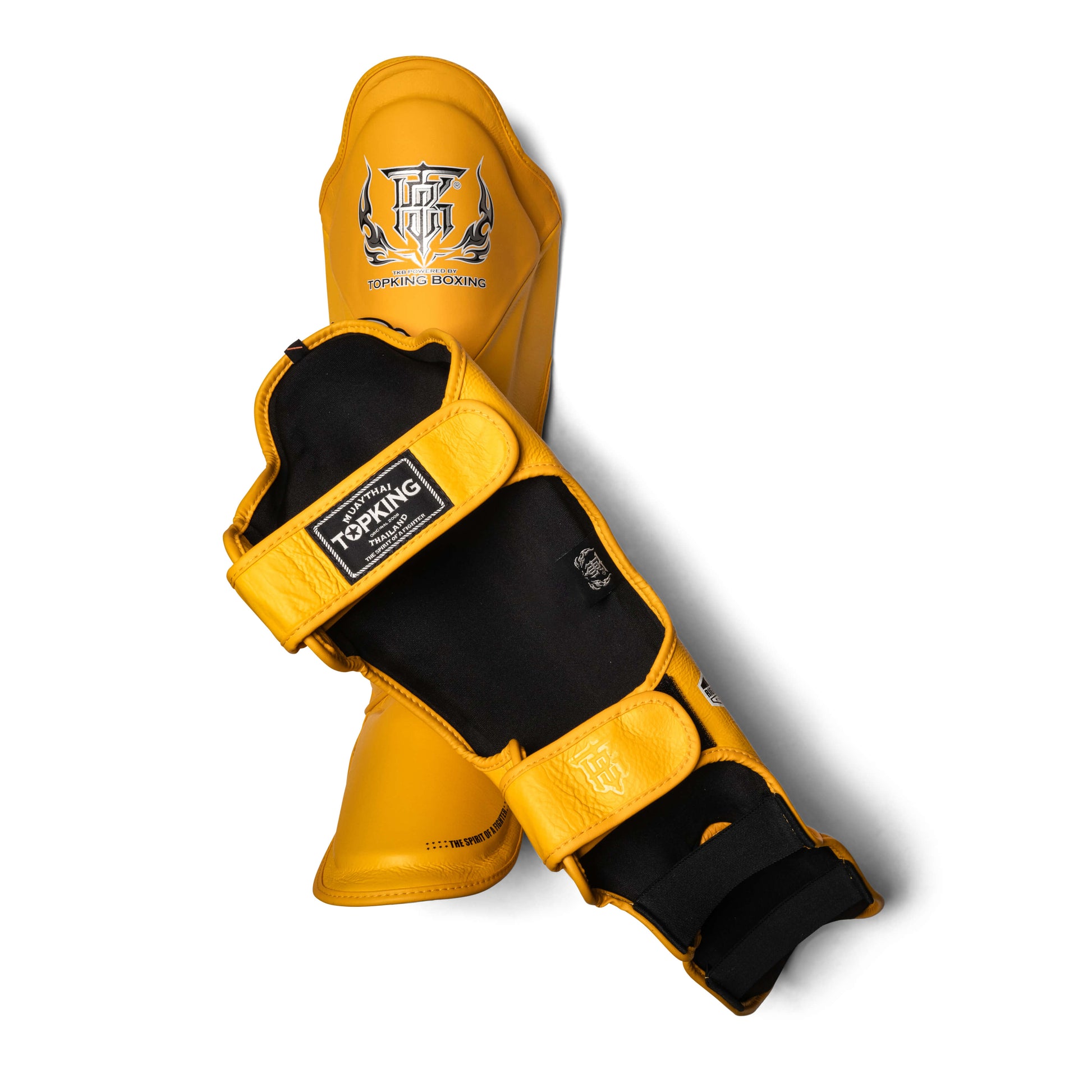 Top King USA Muay Thai Shin Guards in Yellow