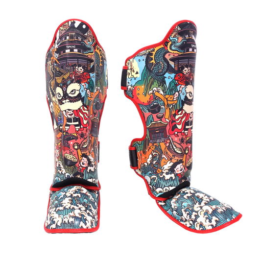 Top King Boxing Chinese Culture Muay Thai Shin Guards 