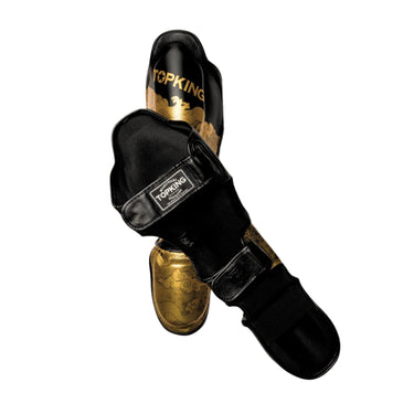 Muay Thai Top King Shin Guards: Chinese heritage black and gold by Top King Boxing