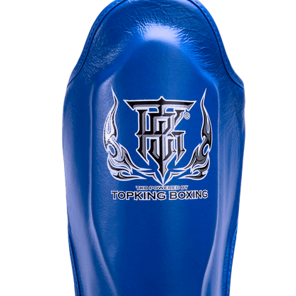 Top King Boxing Muay Thai Shin Guards in Blue