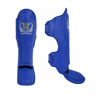 Top King Shin Guards in Blue. Muay Thai shin guards also used for MMA and Kickboxing.