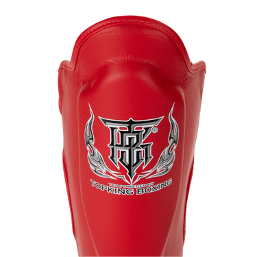 Top King Red Muay Thai Shin Guards