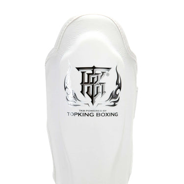 White Top King Shin Guards used for Muay Thai and MMA sparring