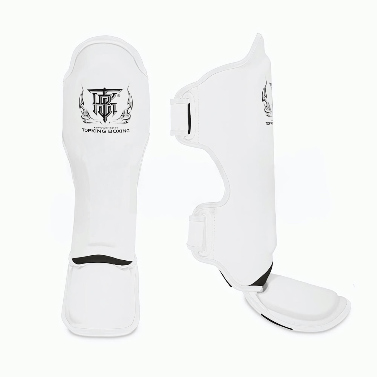 White Muay Thai Top King Shin Guards by Top King Boxing