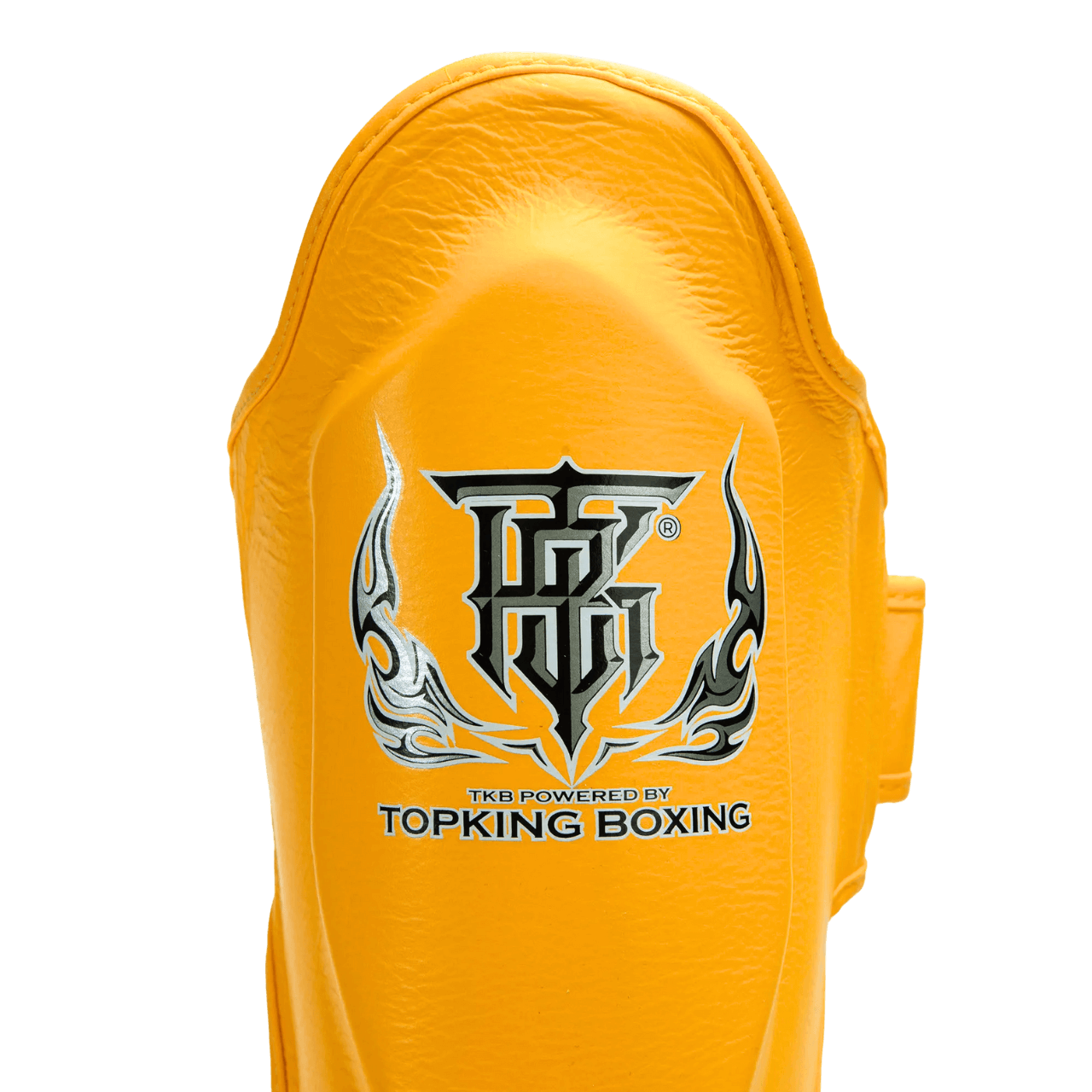 Yellow Shin Guards made by Top King Boxing used for Muay Thai