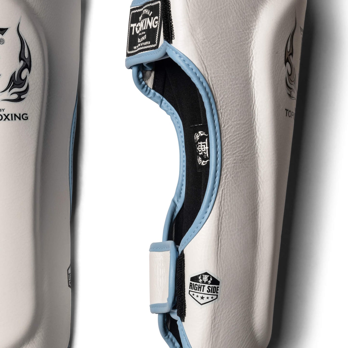 Top King Shin Guards Reborn White Blue