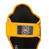 Muay Thai Top King Shin Guards: Wild tiger yellow shin guards