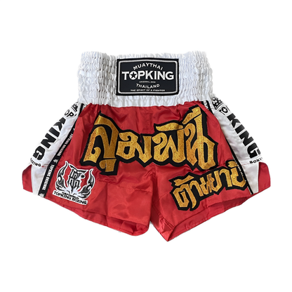 Top King Red Muay Thai shorts 