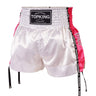 Top King White and Pink Muay Thai shorts