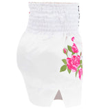 Rose white and red Muay Thai shorts by Top King Boxing USA