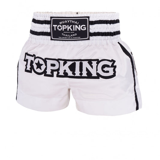 Top King White Muay Thai Shorts