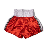 Back of Top King Muay Thai shorts in red